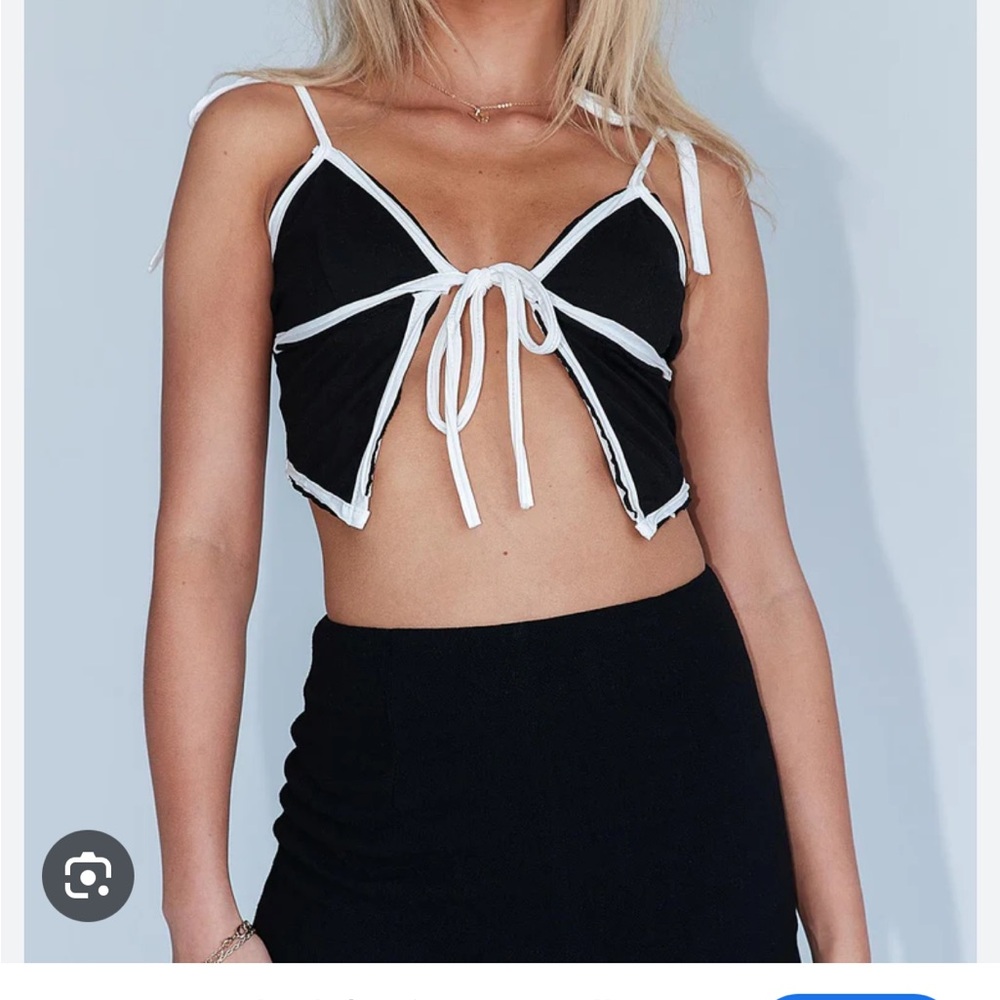 Princess Polly Ryan Black and White Strappy Top NWT